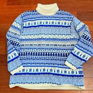Made in Italy of Benetton Wool Sweater Knit Danish Pattern Scandinavian …
